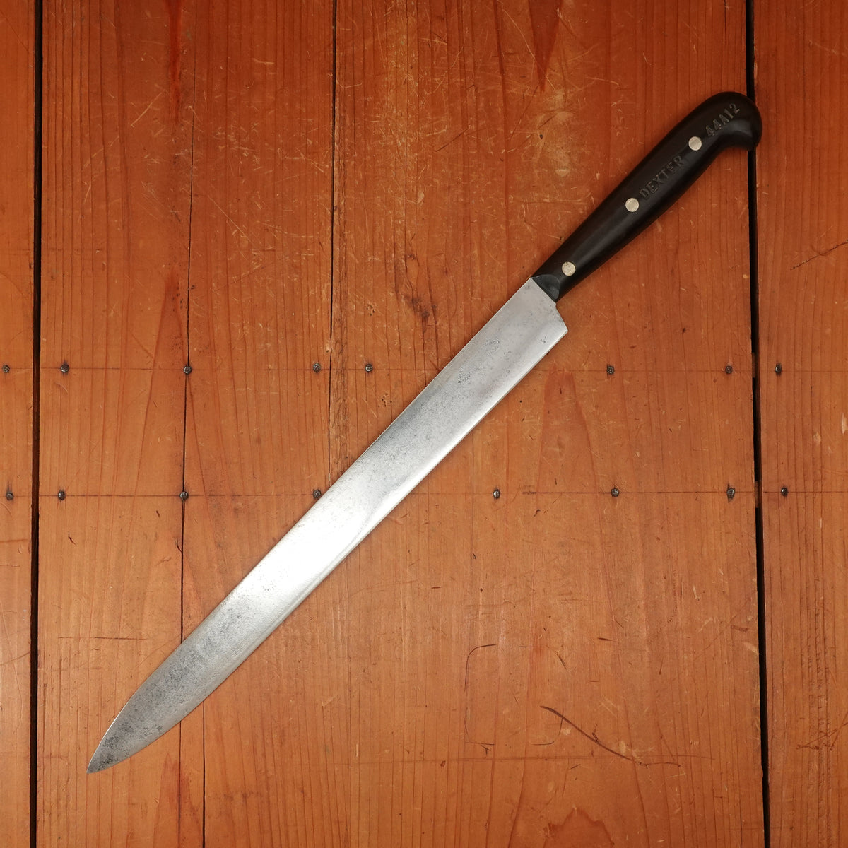 Pre-WW2 Dexter Harrington Cutlery Co. 12" Slicer Carbon Steel Gutta Percha Southbridge Mass 1902-30s