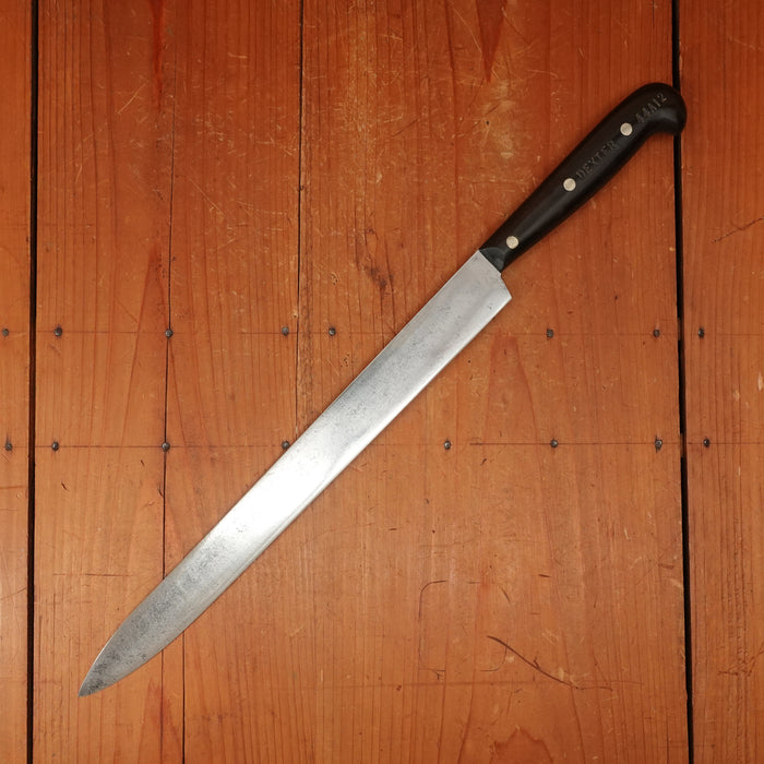 Pre-WW2 Dexter Harrington Cutlery Co. 12" Slicer Carbon Steel Gutta Percha Southbridge Mass 1902-30s