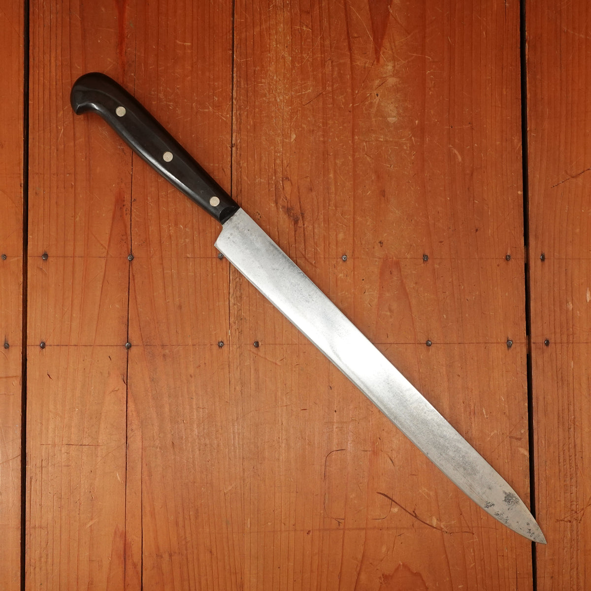 Pre-WW2 Dexter Harrington Cutlery Co. 12" Slicer Carbon Steel Gutta Percha Southbridge Mass 1902-30s