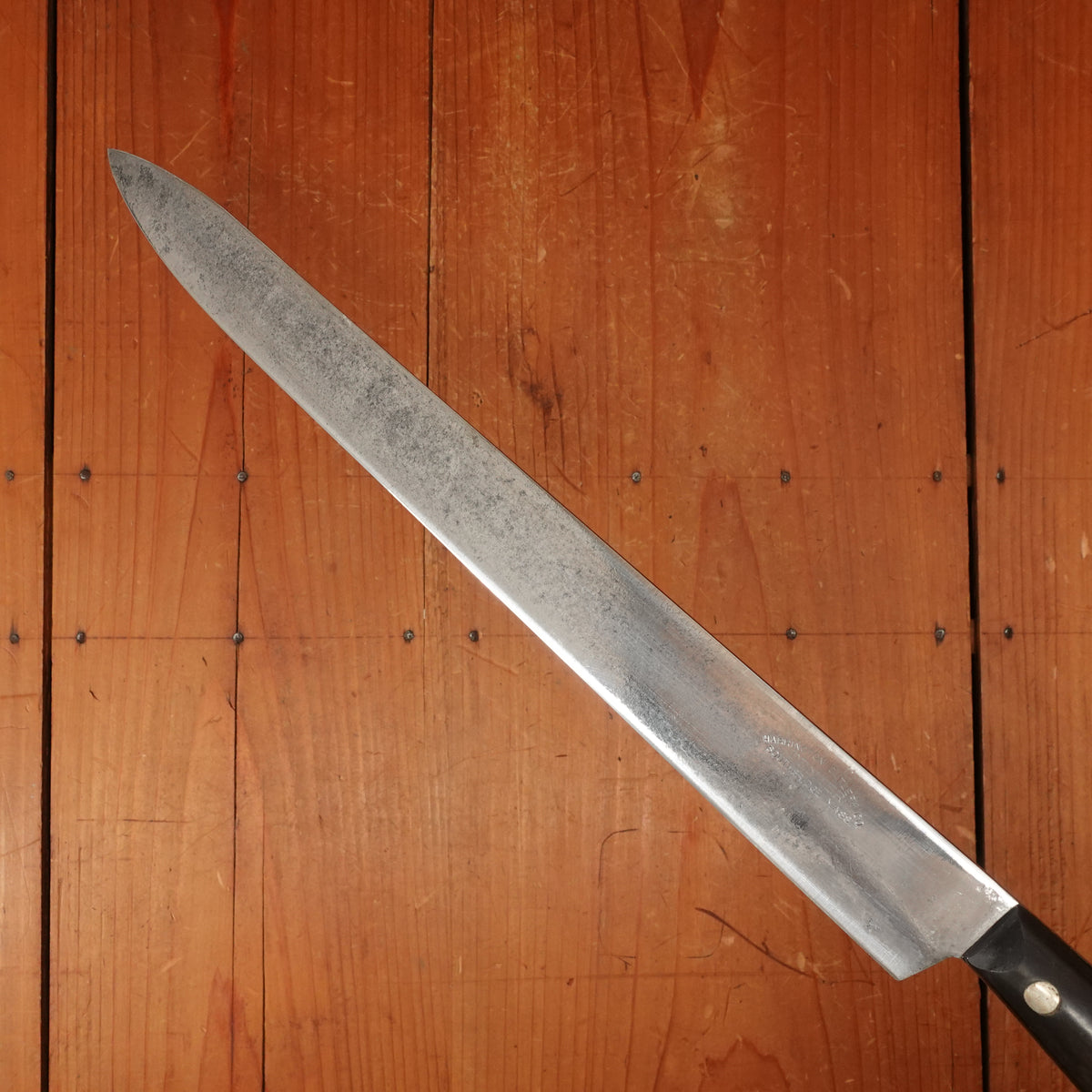 Pre-WW2 Dexter Harrington Cutlery Co. 12" Slicer Carbon Steel Gutta Percha Southbridge Mass 1902-30s