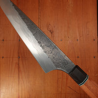 Alma Knife Co. 180mm Kiritsuke Gyuto Sanmai Wrought Clad Shirogami 2 Nashiji Orchard Cherry / African Blackwood G10 Handle