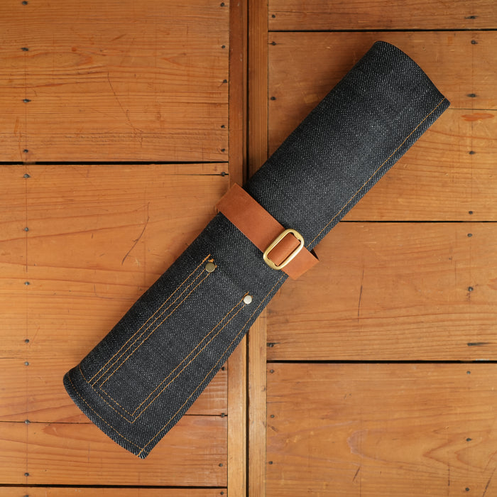 Kaneshige Hamono Denim Knife Roll - 5 Pockets