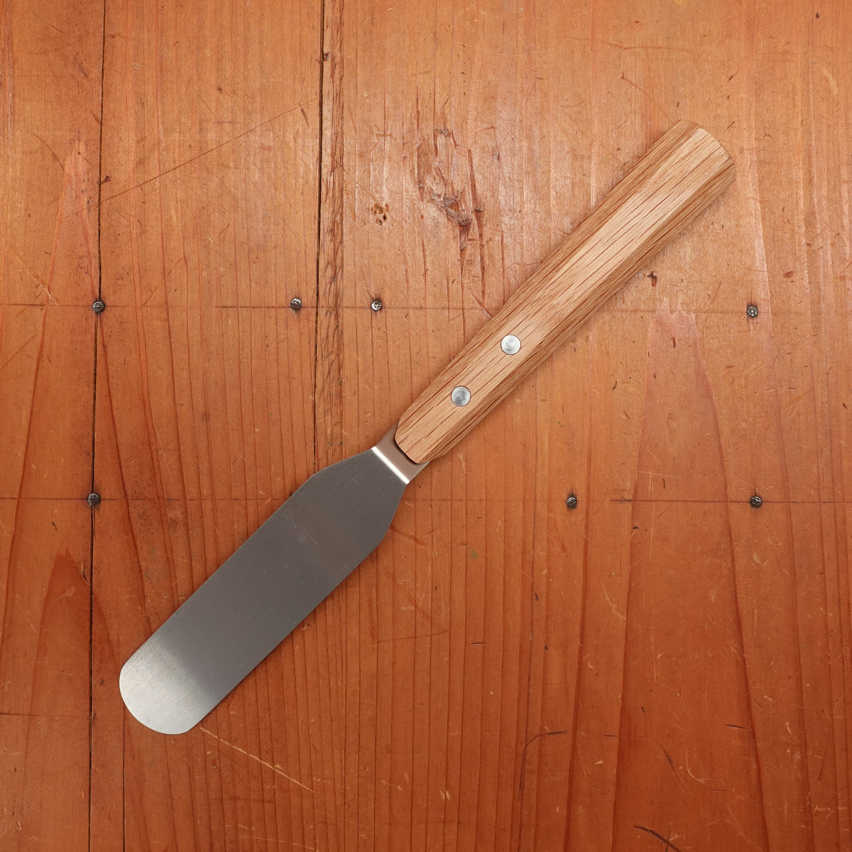 Gestura 4.25" Esa Offset Spatula Stainless Octagonal Oak Handle