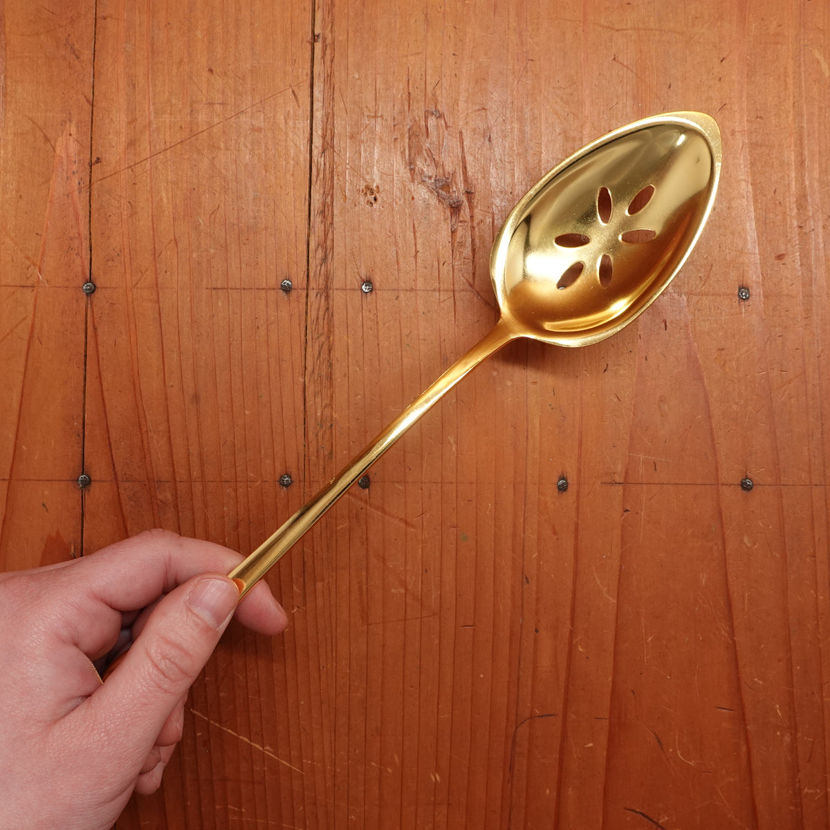 Gestura 9” 00 Oro Golden Stainless Steel Kitchen Slotted Spoon