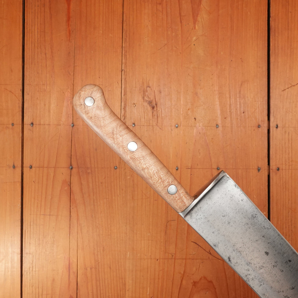 Wear Ever 12.25” Chef Carbon Steel Rehandled in Maple USA 1950