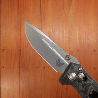 Benchmade 273-03 Mini Adamas Drop Point CPM-Magnacut AXIS Lock Marbled Carbon Fiber Handle