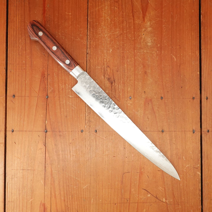 Hitohira HG 240mm Sujihiki Stainless Suminagashi Tsuchime Western Handle