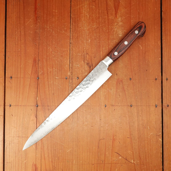Hitohira HG 240mm Sujihiki Stainless Suminagashi Tsuchime Western Handle