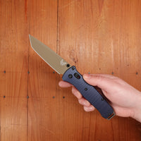 Benchmade 537FE-02 Bailout Tanto CPM-M4 AXIS Lock Crater Blue Aluminum Handle