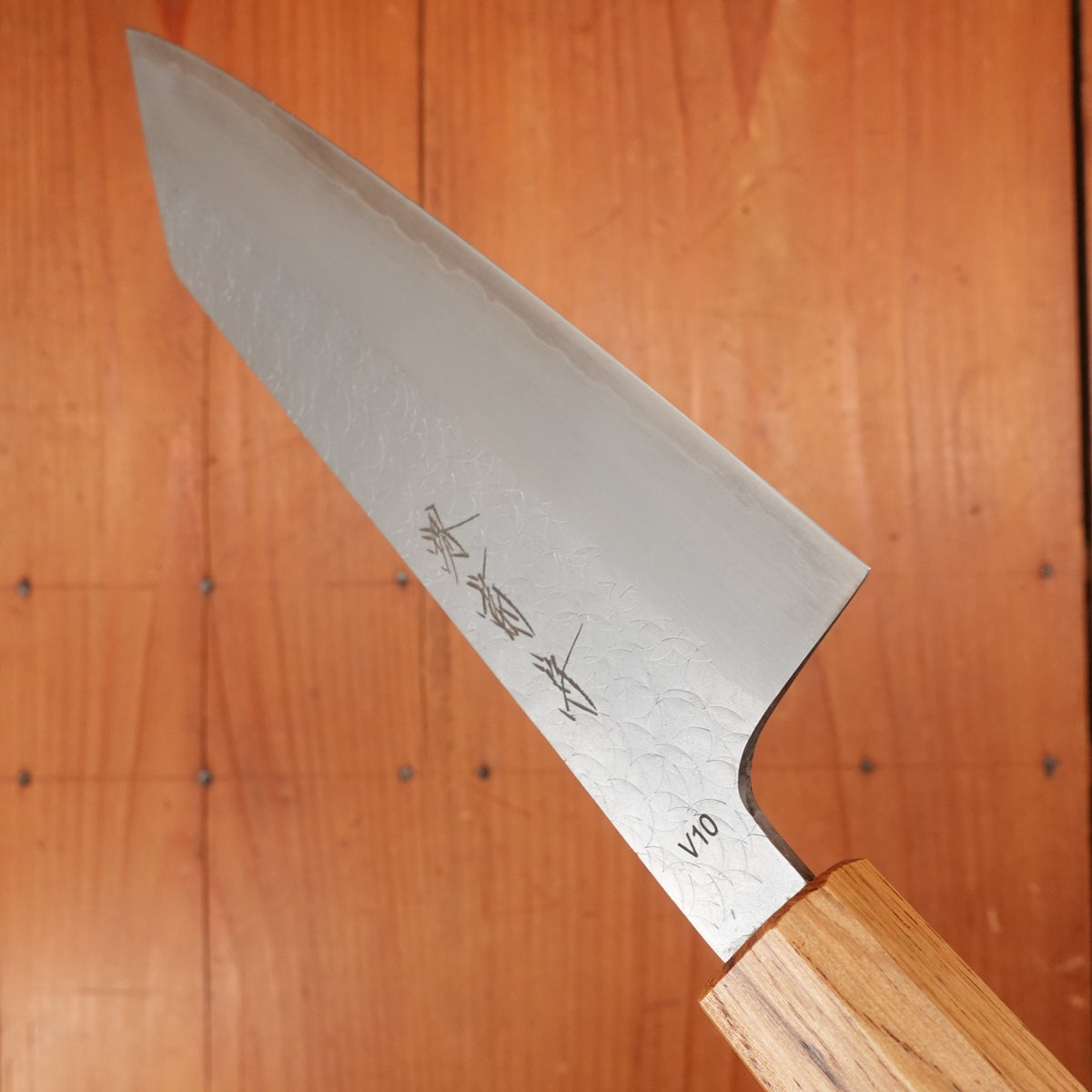 Sakai Kikumori 165mm Bunka VG10 Tsuchime Oakwood Handle