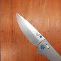 Benchmade 748 Narrows Drop Point M390 AXIS Lock Raw Titanium Handle