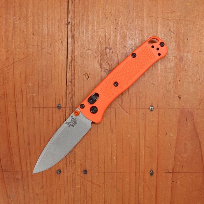 Benchmade 533 Mini Bugout Drop Point CPM-S30V AXIS Lock Orange Grivory Handle