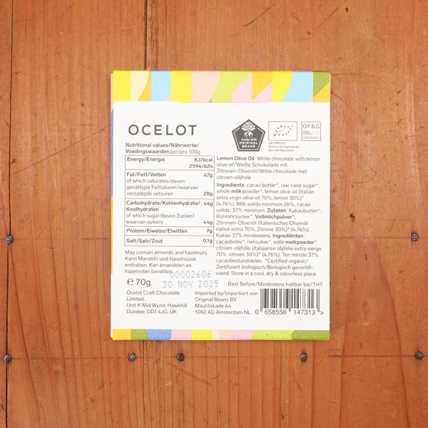 Ocelot Lemon Olive Oil White Chocolate