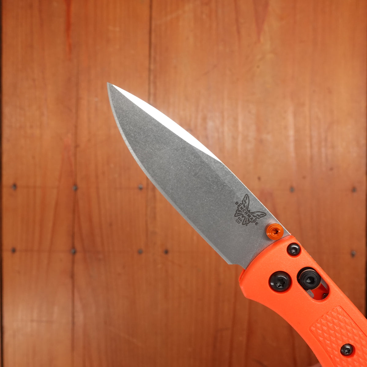 Benchmade 533 Mini Bugout Drop Point CPM-S30V AXIS Lock Orange Grivory Handle