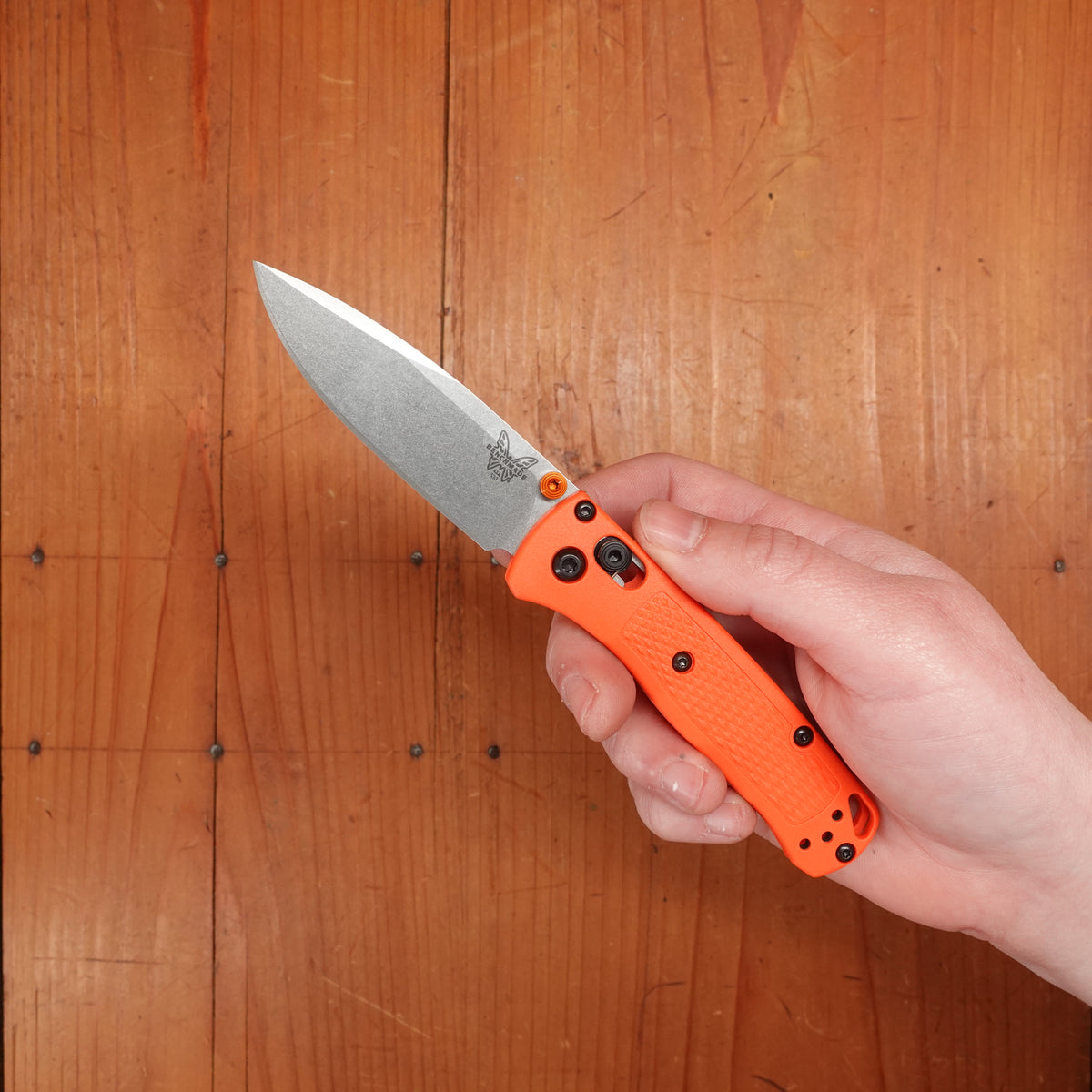 Benchmade 533 Mini Bugout Drop Point CPM-S30V AXIS Lock Orange Grivory Handle