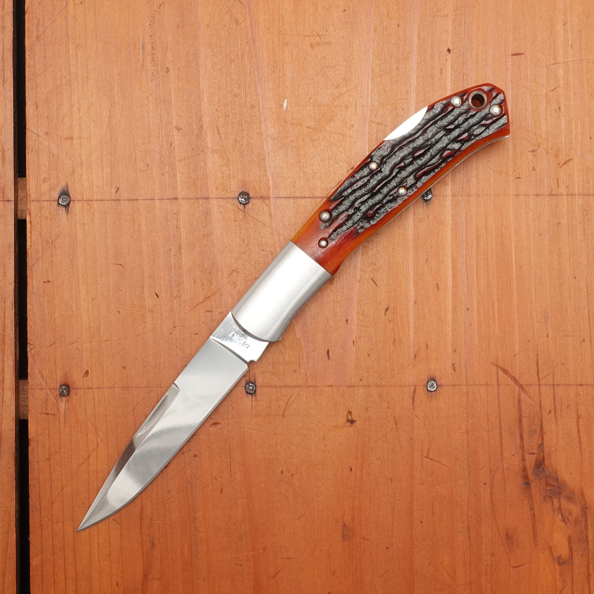 MOKI Kronos Folding Knife Stag Handle