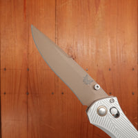 Benchmade 710FE-24 Seven | Ten Recurve Drop Point CPM-S90V AXIS Lock Gray Aluminium Handle