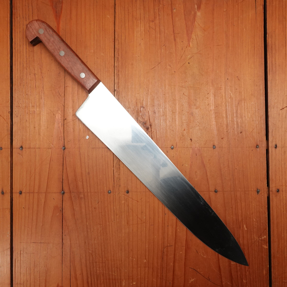 J Adams 12" Chef Knife Carbon Steel Pinned Rosewood