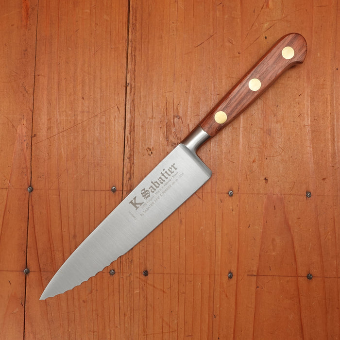 K Sabatier x Bernal Cutlery Nouvel Ideal 6" Chef with Serrated Tip Carbon Palissander