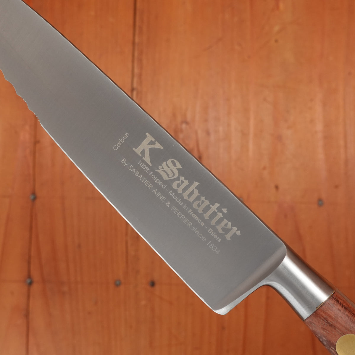 K Sabatier x Bernal Cutlery Nouvel Ideal 6" Chef with Serrated Tip Carbon Palissander