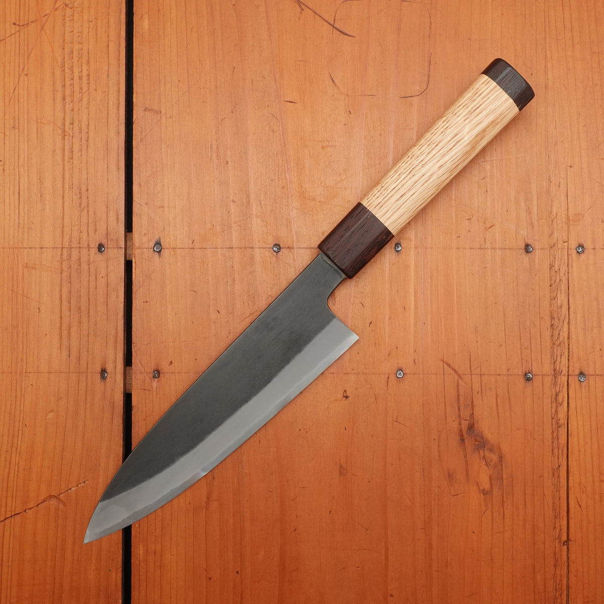 Tagai Sanjo 150mm Petty Stainless Clad Shirogami 2 Oak and Wenge Handle