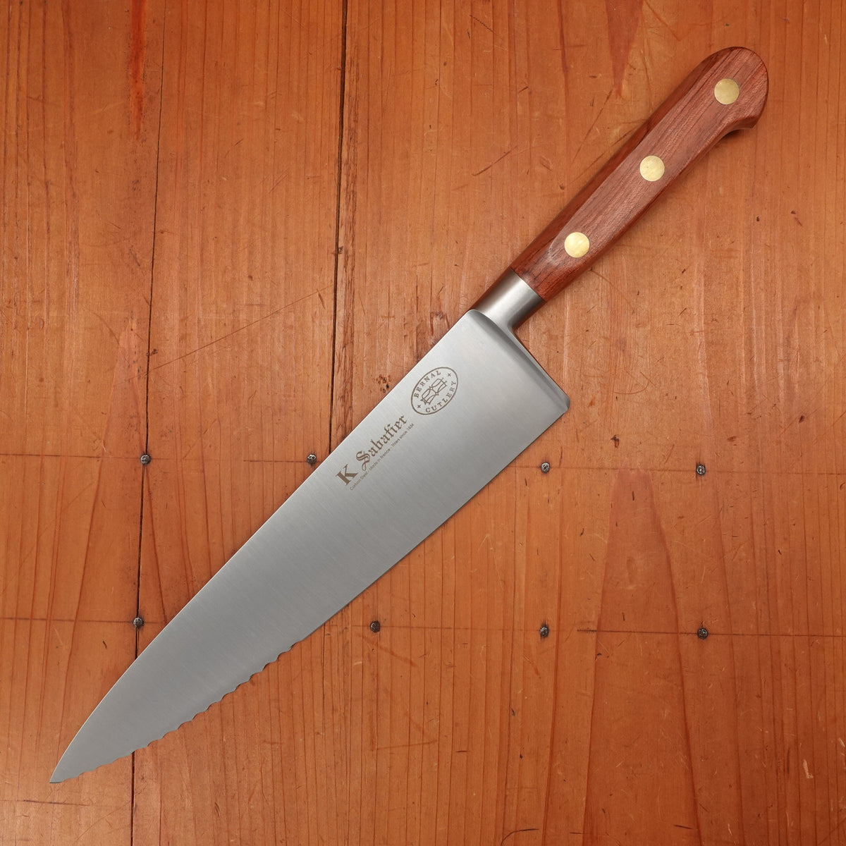 K Sabatier x Bernal Cutlery Nouvel Ideal 9" Chef with Serrated Tip Carbon Palissander