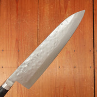 Morihei Hisamoto 210mm Gyuto Stainless Clad Shirogami 1 Tsuchime Pakka Handle