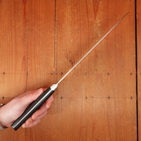 Morihei Hisamoto 210mm Gyuto Stainless Clad Shirogami 1 Tsuchime Pakka Handle