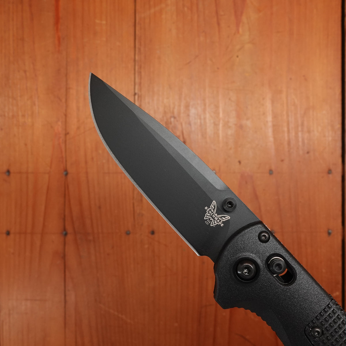 Benchmade 430BK-02 Redoubt Drop Point CPM-D2 AXIS Lock Black Grivory and Grip Handle