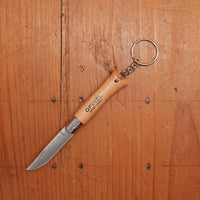 Opinel Straight Back Stainless Keyring Knife Beechwood - No. 4