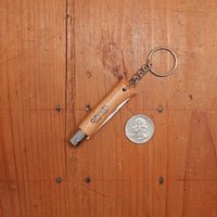 Opinel Straight Back Stainless Keyring Knife Beechwood - No. 4