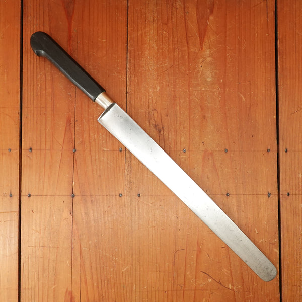 Sabatier Aux 2 Lions Paris 12" Round Tip Slicer Carbon Steel Nogent Style / Cuisine Massif Nickel Rosewood Handle