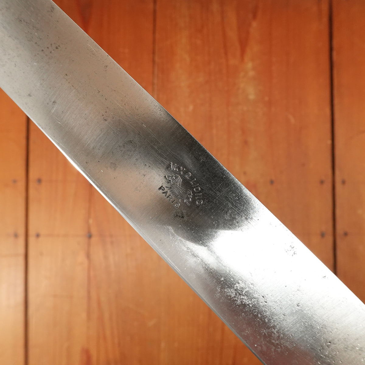 Sabatier Aux 2 Lions Paris 12" Round Tip Slicer Carbon Steel Nogent Style / Cuisine Massif Nickel Rosewood Handle