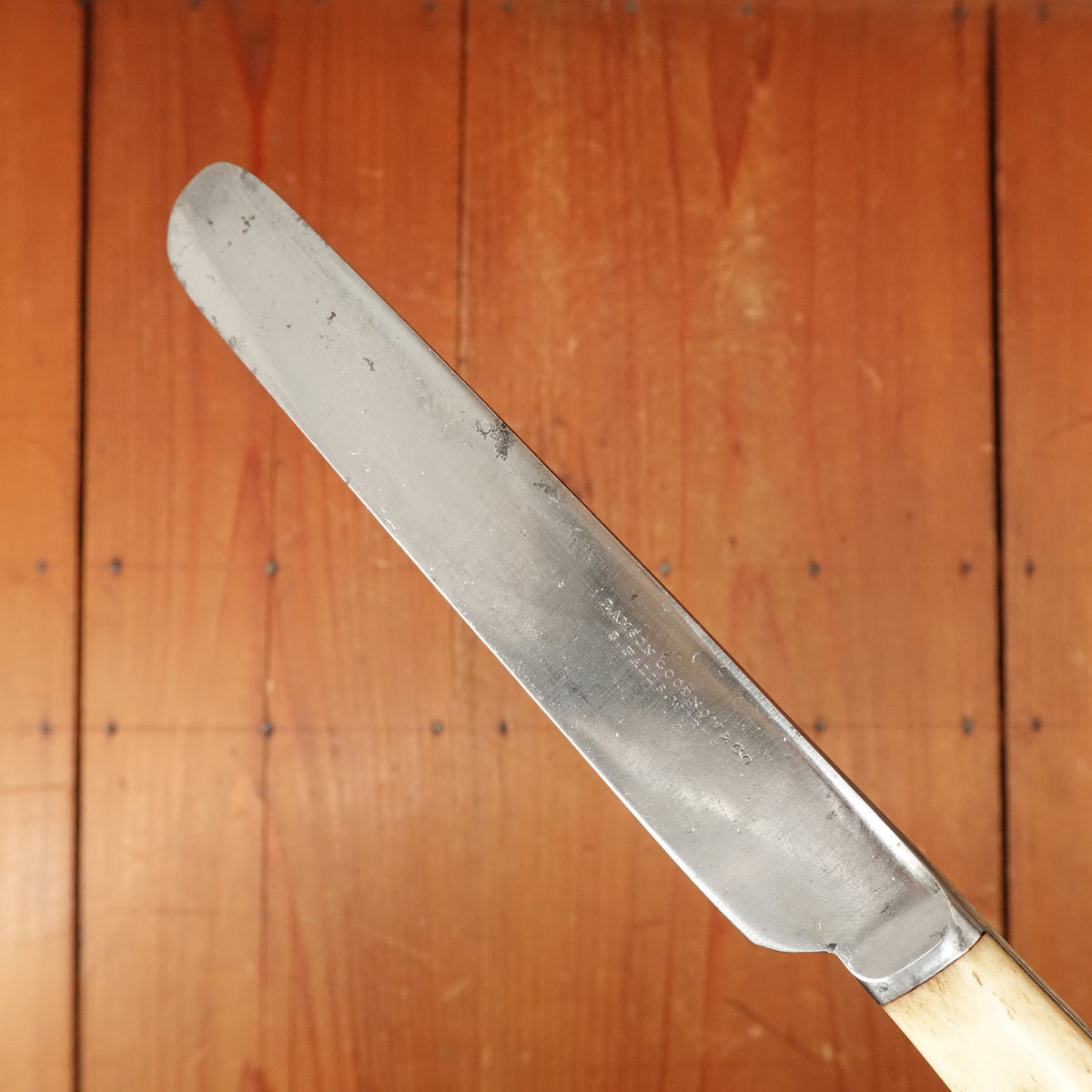 Lamson & Goodnow Set of 4 Luncheon Knives & Forks Carbon & Bone Shellburne Falls Mass 1840s-1853