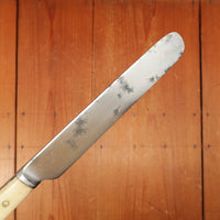 Lamson & Goodnow Set of 4 Luncheon Knives & Forks Carbon & Bone Shellburne Falls Mass 1840s-1853