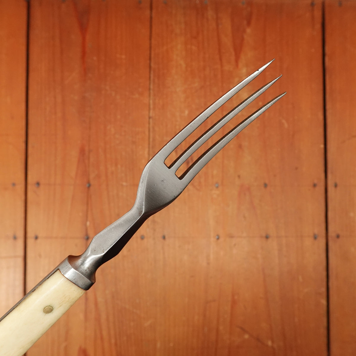 Lamson & Goodnow Set of 4 Luncheon Knives & Forks Carbon & Bone Shellburne Falls Mass 1840s-1853