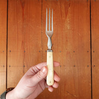 Lamson & Goodnow Set of 4 Luncheon Knives & Forks Carbon & Bone Shellburne Falls Mass 1840s-1853