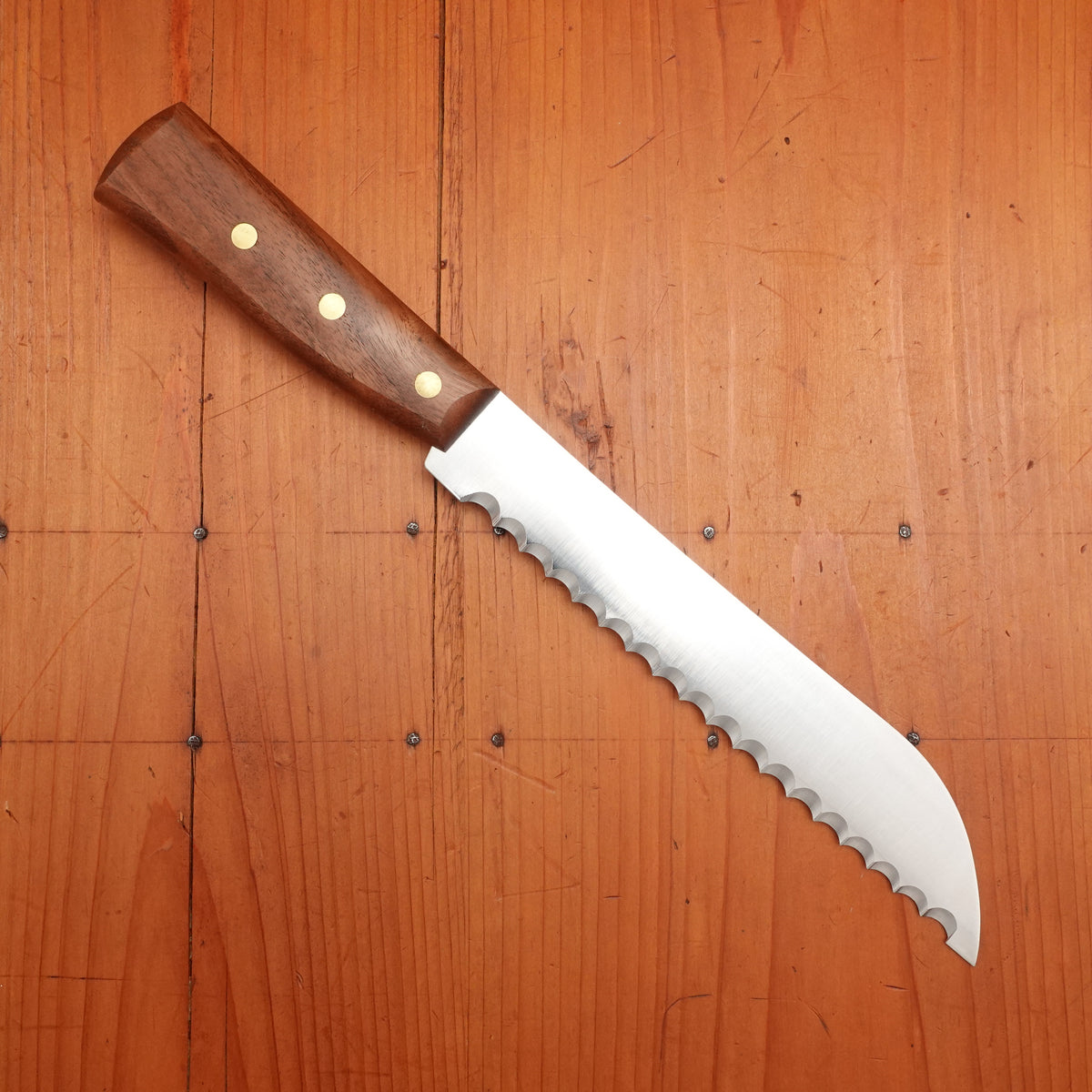 Friedr Herder 8” Serrated Boscher Knife Carbon Walnut