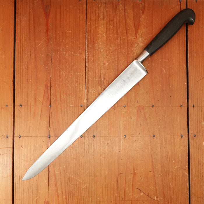 J Russell Green River Works 12.25" Slicer Carbon Steel Ebony Turners Falls Mass 1870s-1900?