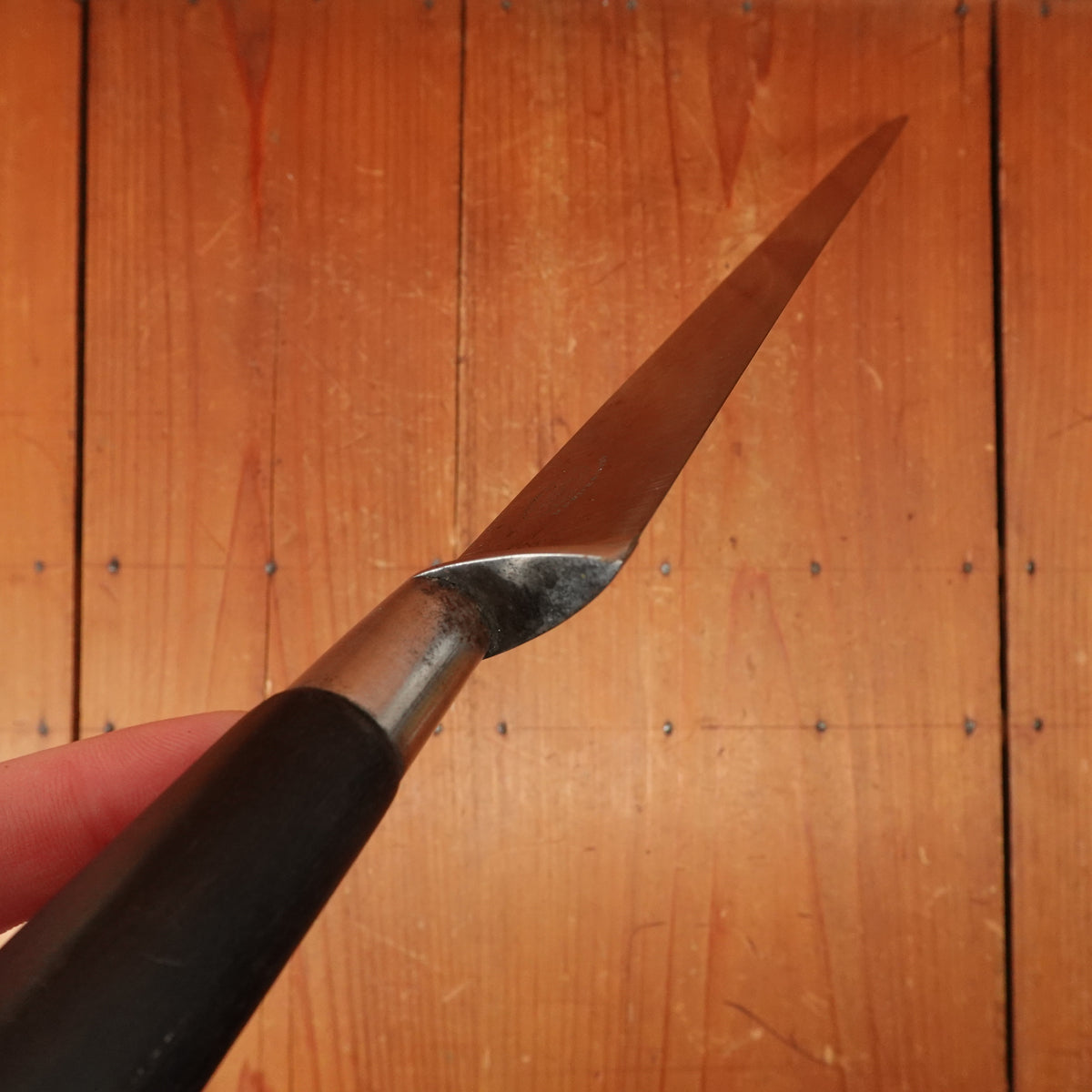 J Russell Green River Works 12.25" Slicer Carbon Steel Ebony Turners Falls Mass 1870s-1900?