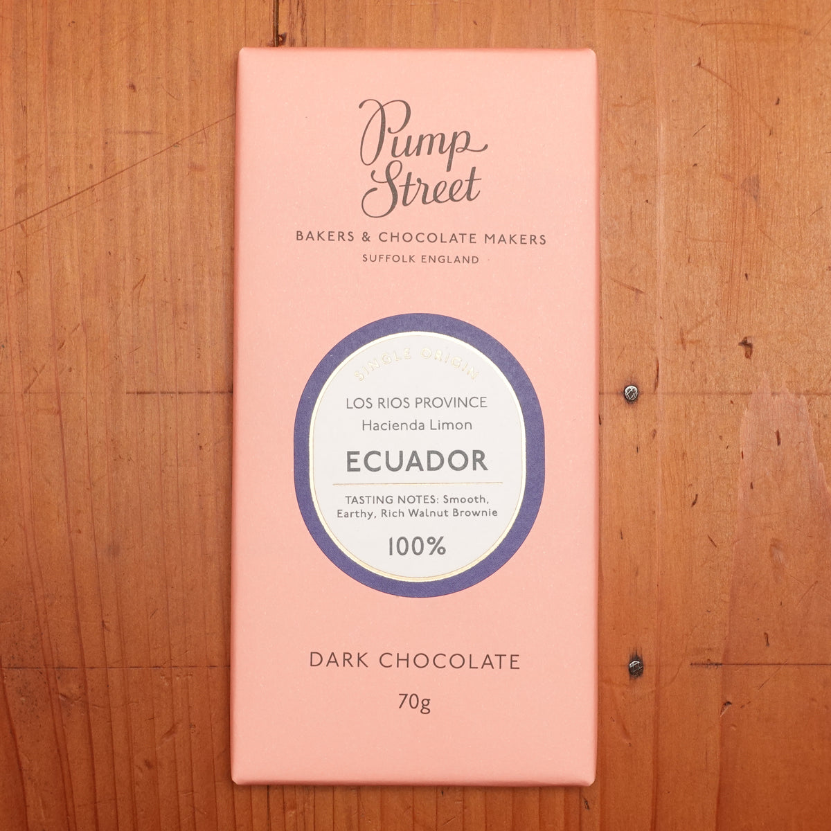 Pump Street Ecuador Hacienda Limon 100% Dark Chocolate - 70g