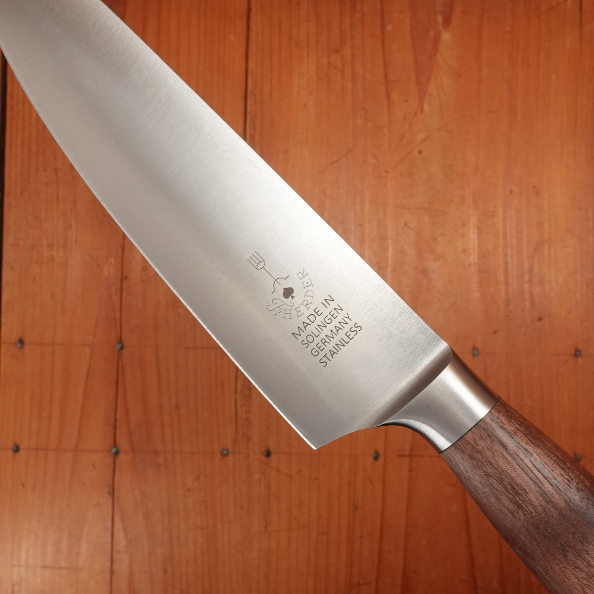 Friedr Herder Madera 8" Chef Forged Stainless Walnut 1/2 Bolster