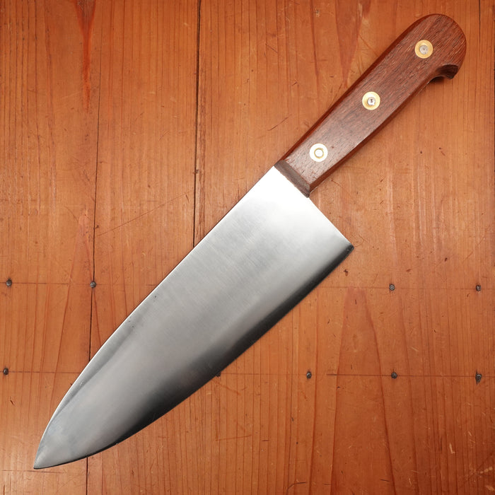 New Vintage 25.5cm / 10" Plate-Semelle Abattre Butcher Knife Hand Forged Carbon 3 Rosette Rosewood 1950-60