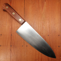 New Old Stock 25.5cm / 10" Plate-Semelle Abattre Butcher Knife Hand Forged Carbon 3 Rosette Rosewood 1950-60