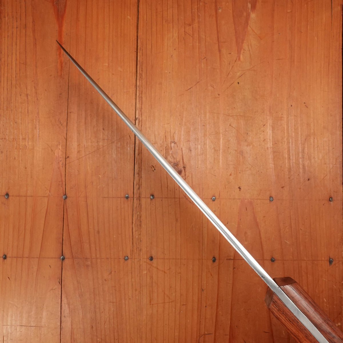 New Old Stock 25.5cm / 10" Plate-Semelle Abattre Butcher Knife Hand Forged Carbon 3 Rosette Rosewood 1950-60