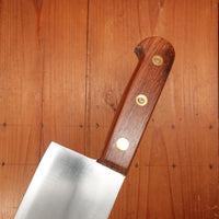 New Old Stock 25.5cm / 10" Plate-Semelle Abattre Butcher Knife Hand Forged Carbon 3 Rosette Rosewood 1950-60