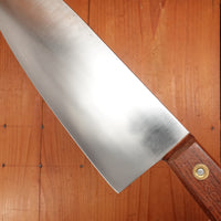 New Old Stock 25.5cm / 10" Plate-Semelle Abattre Butcher Knife Hand Forged Carbon 3 Rosette Rosewood 1950-60