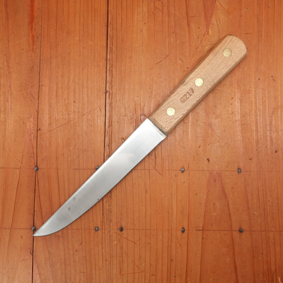 New Old Stock 6" Wide Stiff Boning Knife Carbon Steel USA 1950-60s