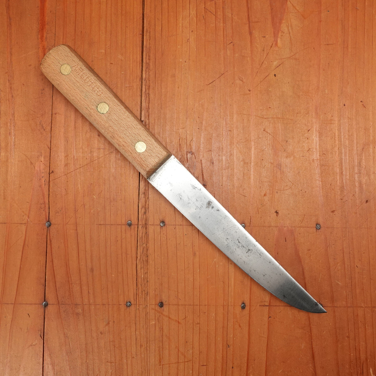 New Vintage 6" Wide Stiff Boning Knife Carbon Steel USA 1950-60s