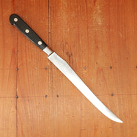 Ekco Ancienne Maison / Sabatier Trumpet 8.25" Yataghan Slicer Stainless Walnut 1950s 60s